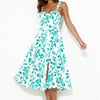 Retro Spin Midi Dress Green