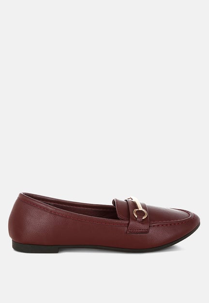 Oliot Horsebit Detail Flat Loafers