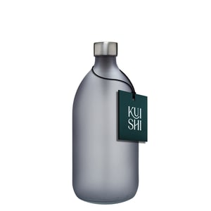 Frosted Grey Bottle and Metal Cap