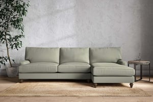 nkuku Marri Right Hand Chaise Sofa | Make To Order | Grand | Recycled Cotton Seaspray