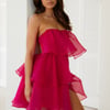 Sunlight Rays Strapless Mini Dress Pink