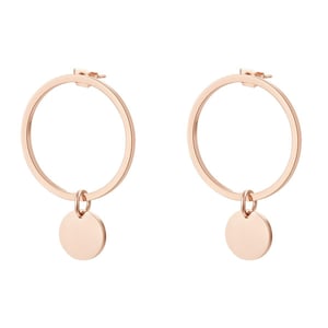 Hoop Circle Earrings in Rose Gold