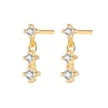 Trio Drop Stud Earrings Sterling Silver Gold