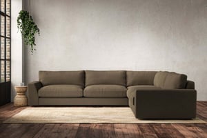 nkuku Guddu Right Hand Corner Sofa | Make To Order | Grand | Brera Linen Chesnut