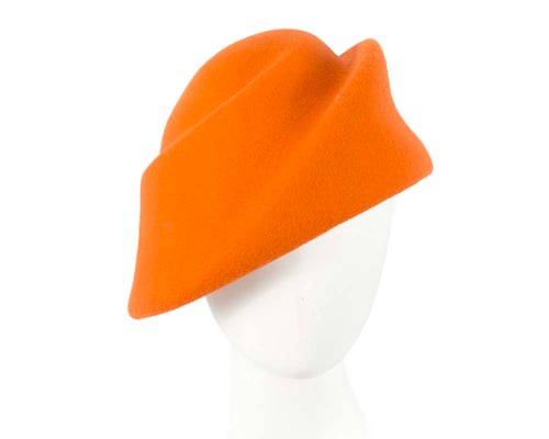 Unique orange ladies winter felt fashion hat