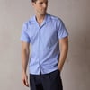 Blue Wavy Geo Open Collar Shirt