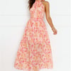 Sun Setting Halter Maxi Dress Orange