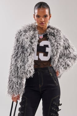 AKIRA Rendezvous Shaggy Faux Fur | Black | Size 1X