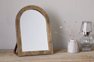 nkuku Cayce Cast Aluminum Vanity Mirror | Mirrors | One Size | Antique Brass