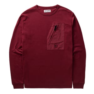 Left Hand L/S Pocket Tee Burgundy