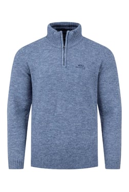 Weird Fish Altwood 1/4 Zip Jumper Pale Denim Size XL