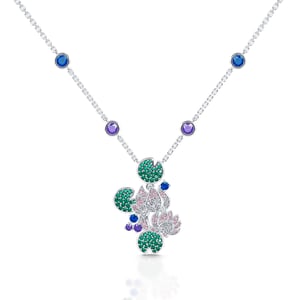 Jeulia "A Peaceful Garden" The Water Lilies Inspired Sterling Silver Necklace