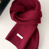 100% Wool Solid-Color Woven Scarf - Anchor Red / One Size