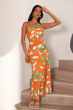 Squeezy Maxi Dress Orange
