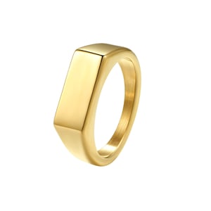 Rectangular Signet Ring Men Stainless Steel