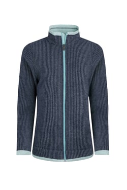 Weird Fish Ariana Full Zip Grid Fleece Rich Navy Size 8