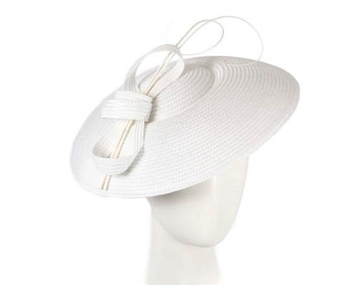 White "saucer" fascinator hat by Max Alexander