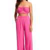 Crinkle Beach Trousers Hot Pink - S