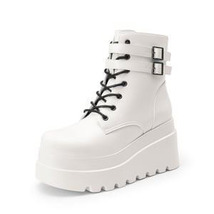 DREAM PAIRS Women   s Chunky Platform Ankle Boots