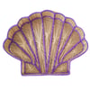 Shell Charm Handwoven Iraca Decorative Tray - Purple