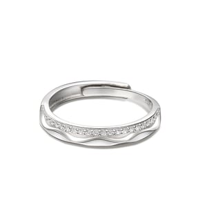 Jeulia "The Exclusive Mark of Love" Adjustable Sterling Silver Women's Band