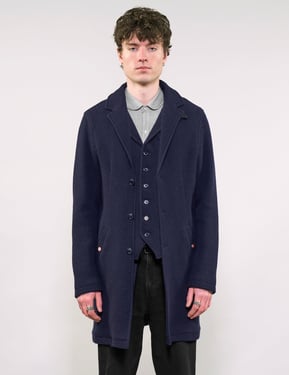 IMMORTAL Silverstone Frock Style Coat - Navy Waffle