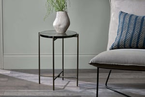 nkuku Aluva Glass Side Table | Tables | One Size | Antique Brass