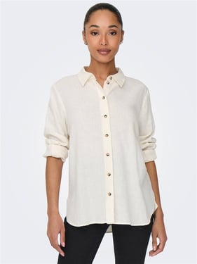 Jdy Say Loose Linen Shirt - Snow White - XS