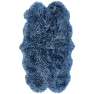 Genuine Sheepskin Rug Navy - Quad - 105x160cm