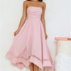 Clarissa Strapless Midi Dress Pink