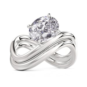 Jeulia Solitaire Infinity Engagement Ring Set Oval Cut Sterling Silver