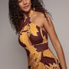 Goddiva Printed Crossover Maxi Dress - Brown