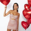 Shiniest Star Sequin Mini Dress Light Pink