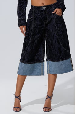 AKIRA Feels Like Money Denim Bermuda Short Pants | Size XL