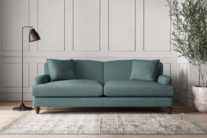 nkuku Deni Sofa | Make To Order | Grand | Recycled Cotton Airforce
