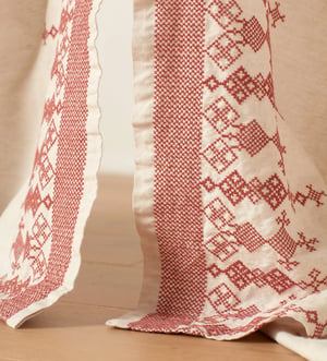 Natural Emily Cotton Linen Loop Top Curtain (Pair)
