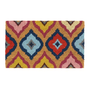 Bright Ikat Coir Doormat - 45x75cm