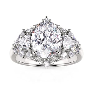 Jeulia Butterfly Three Stone Engagement Ring Sterling Silver