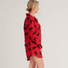 Women's Moose On Red Flannel Nightgown