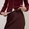 Burgundy Satin Mila Midi Slip Skirt