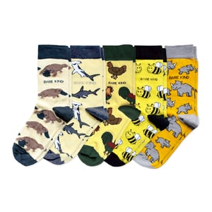 Yellow Lover 5 Bamboo Sock Set | UK Adult 7-11