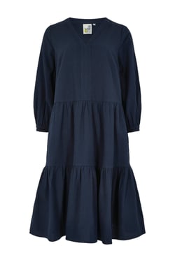 Weird Fish Margo Eco Seersucker Dress Navy Size 16