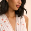 White Cherry Print Ria Midi Dress