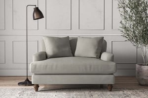 nkuku Deni Love Seat | Make To Order | Brera Linen Smoke | No Colour