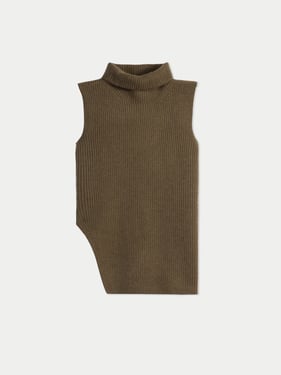 Turtle Neck Cashmere Vest - 2XL / cub / WK1031-1900