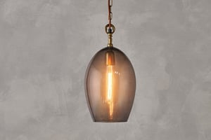 nkuku Otoro Recycled Glass Pendant Oval | Lights | Large Oval | Smoke