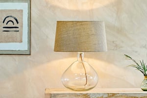 nkuku Baba Recycled Glass Lamp | Lamps | Large Wide | Clear