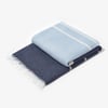Cashmere Stripe Throw - Slate Blue