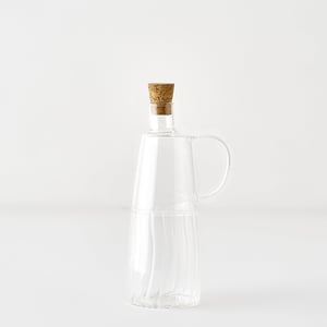 Reed Glass Oil Cruet with Cork Stopper