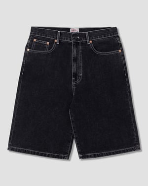 Wide 5 Short (Washed Black Denim) - 38